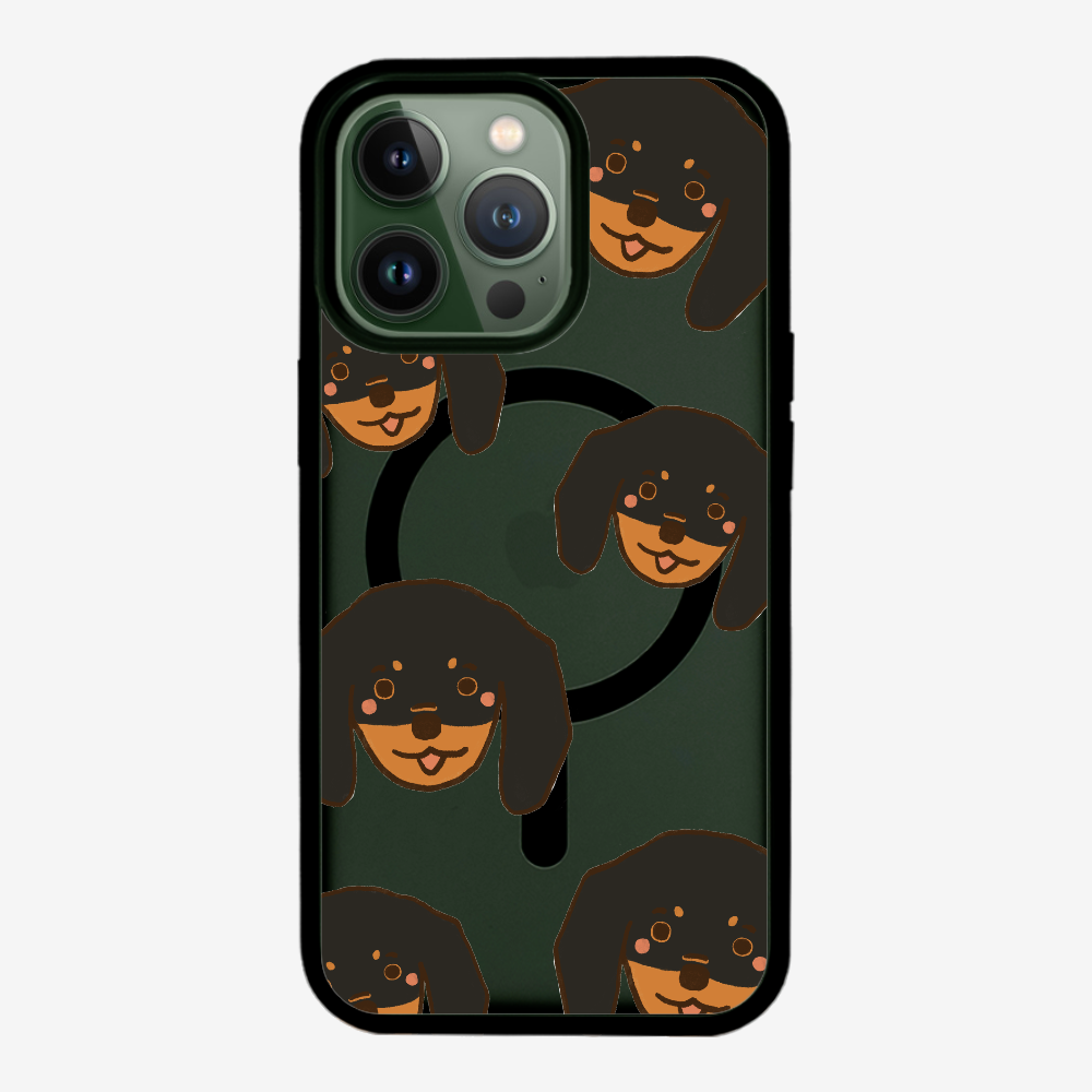 Black Dachshund Wonderland Phone Case