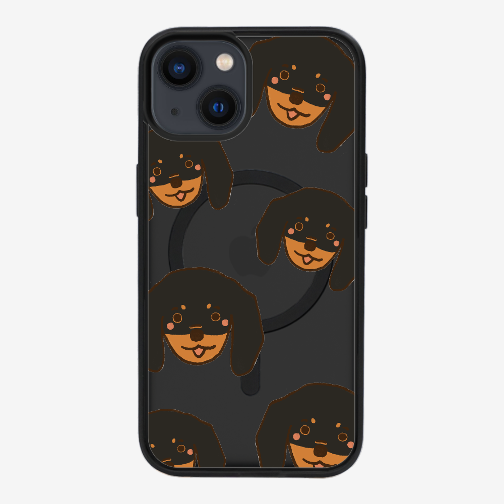 Black Dachshund Wonderland Phone Case