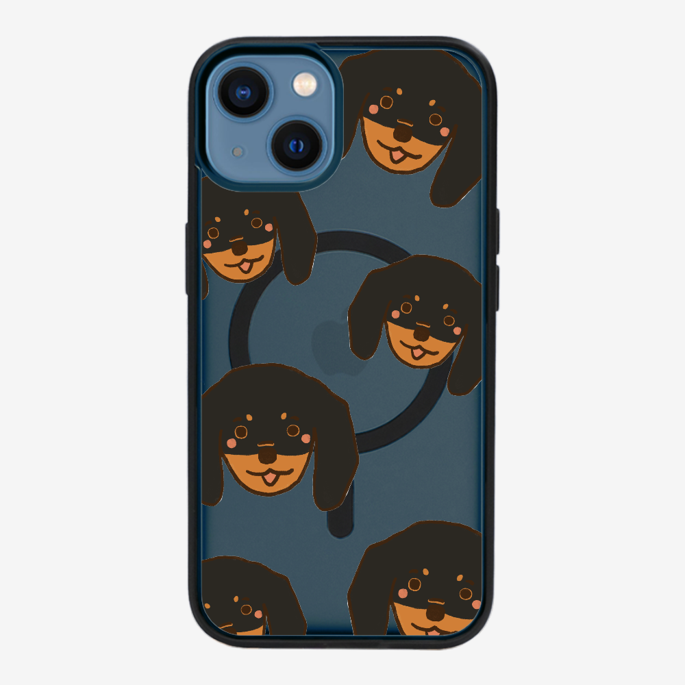 Black Dachshund Wonderland Phone Case