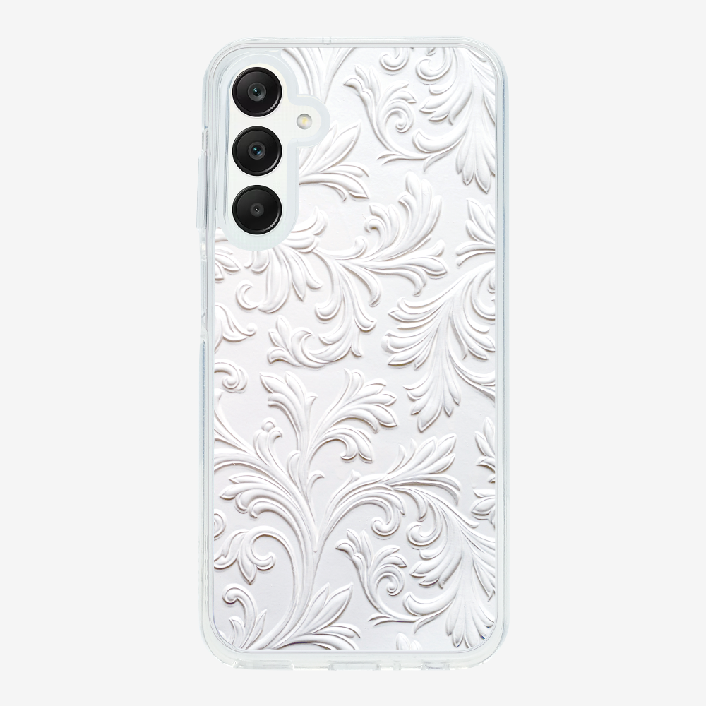 White Floral Pattern Phone Case