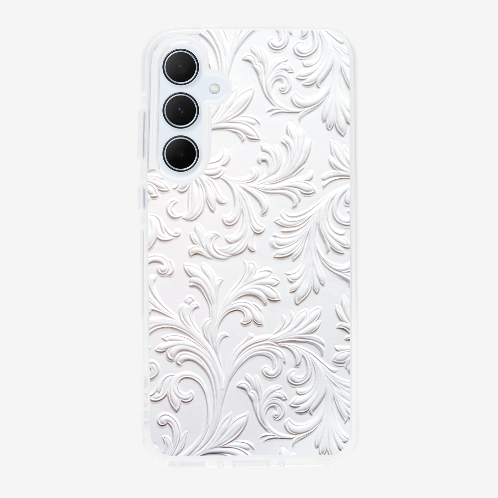 White Floral Pattern Phone Case