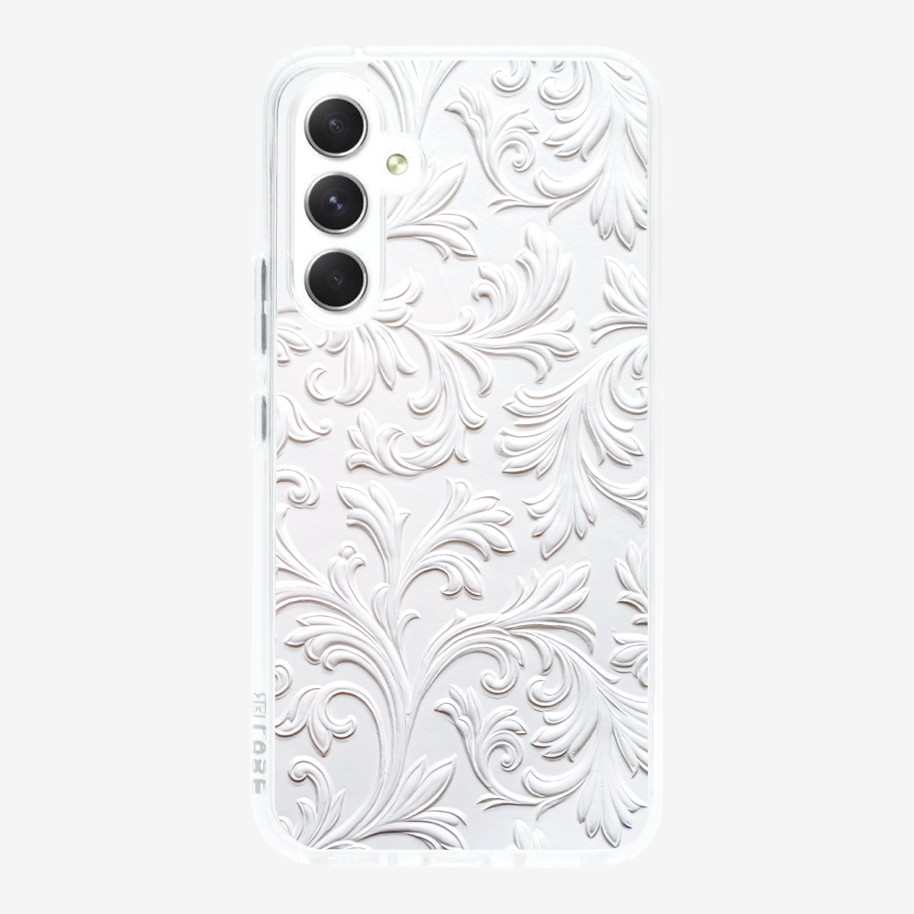 White Floral Pattern Phone Case