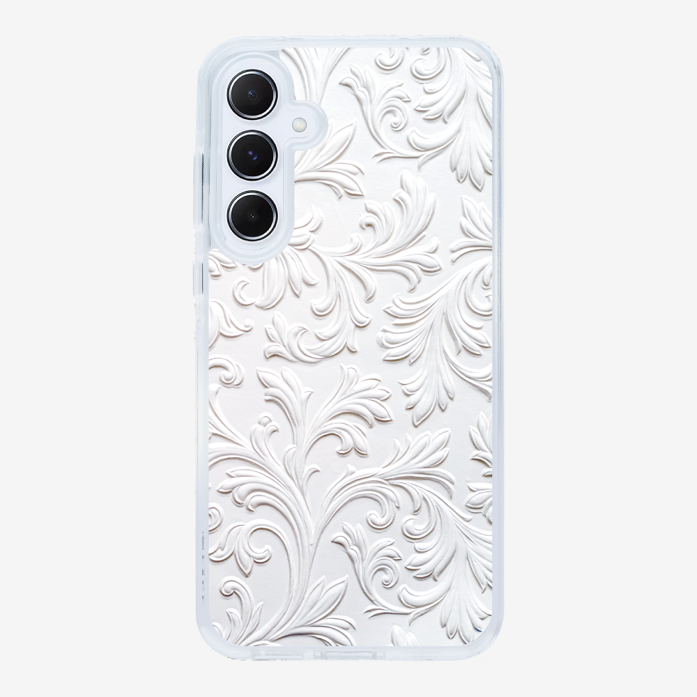 White Floral Pattern Phone Case