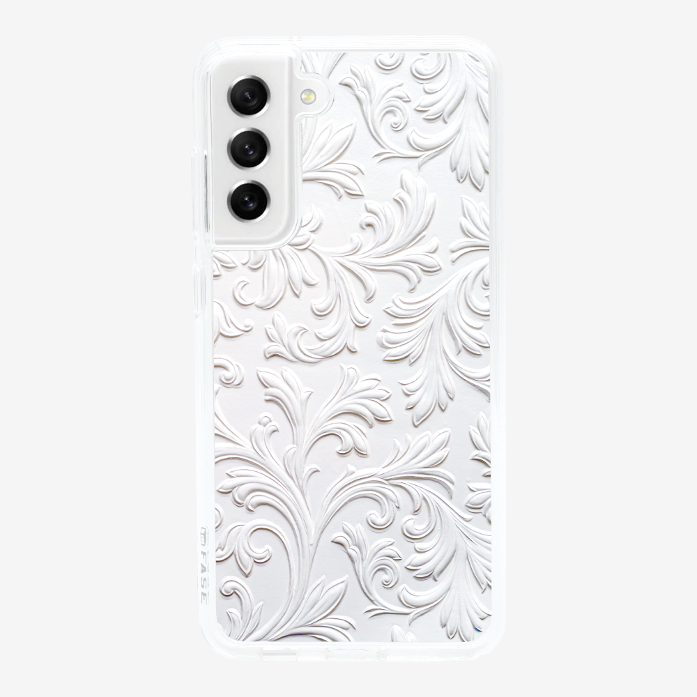 White Floral Pattern Phone Case