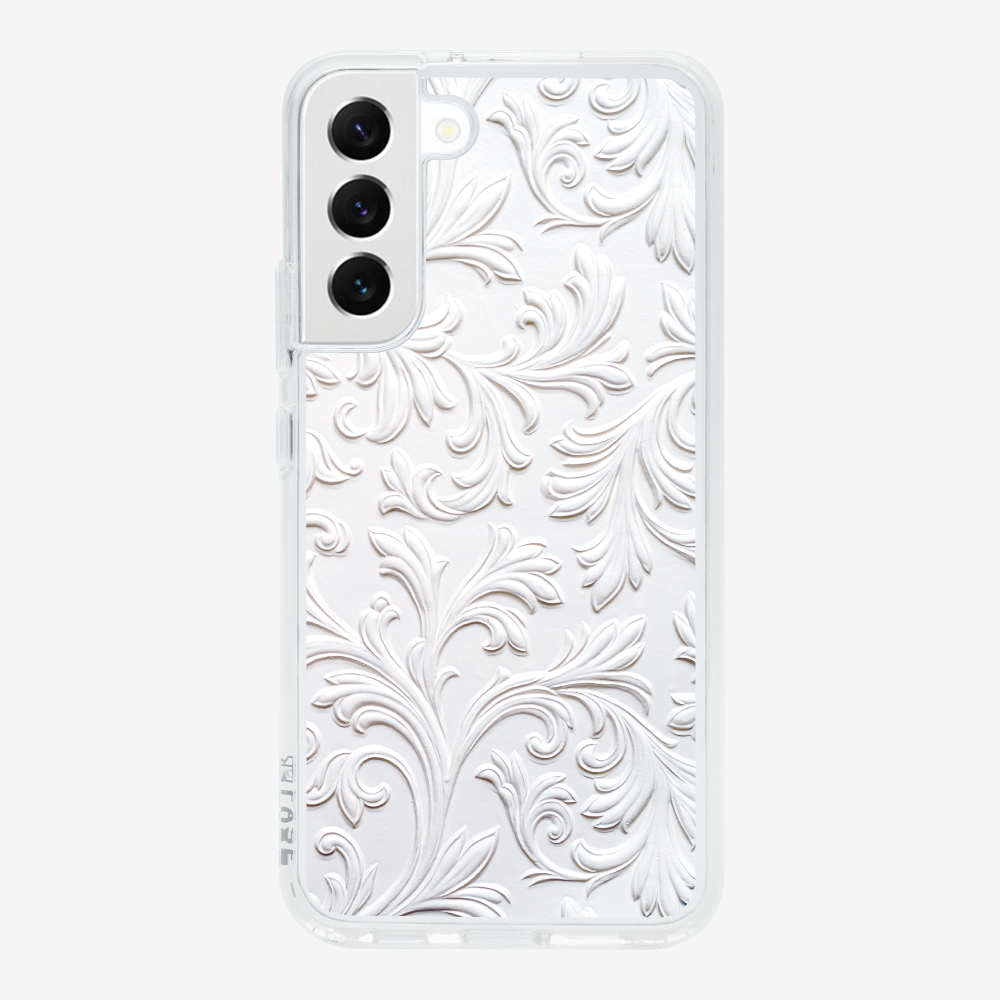 White Floral Pattern Phone Case