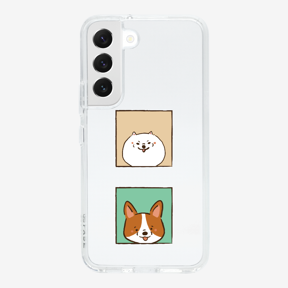 Pomeranian and Corgi Phone Case