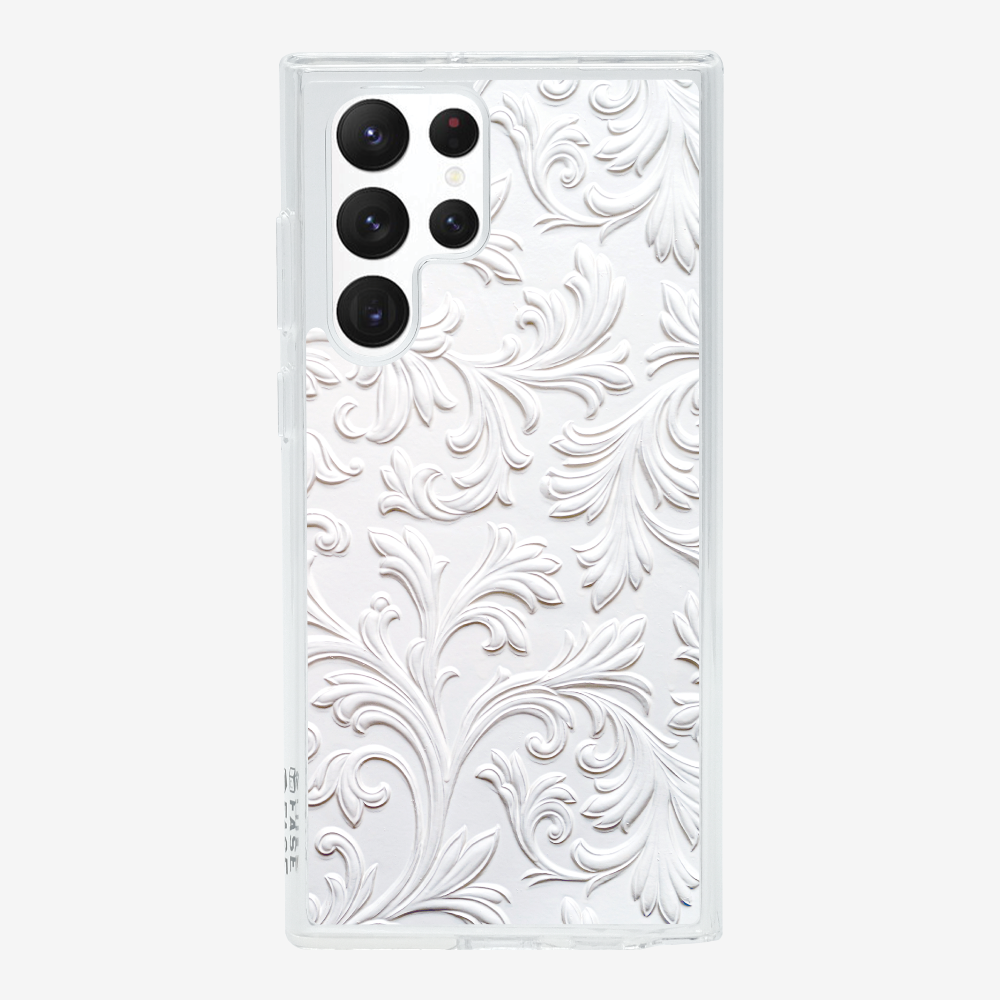 White Floral Pattern Phone Case