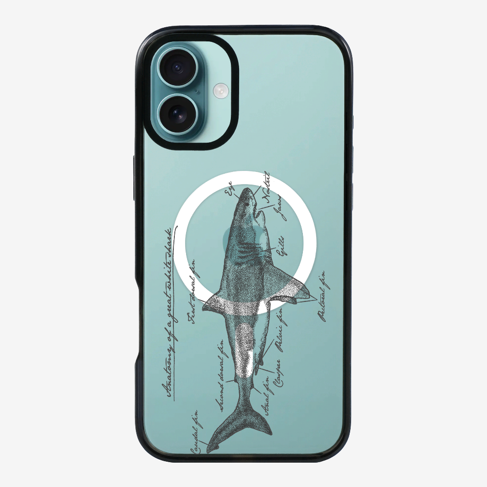 Anatomy of a Great White Shark Phone Case