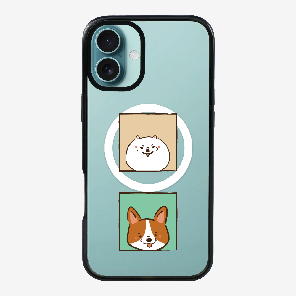 Pomeranian and Corgi Phone Case