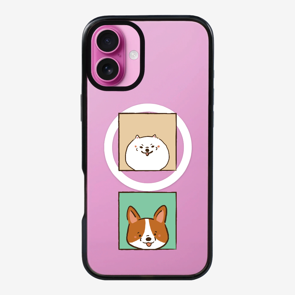 Pomeranian and Corgi Phone Case