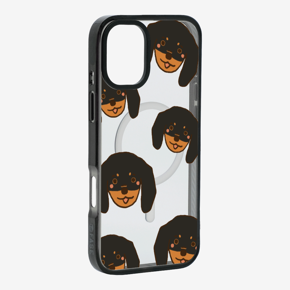 Black Dachshund Wonderland Phone Case