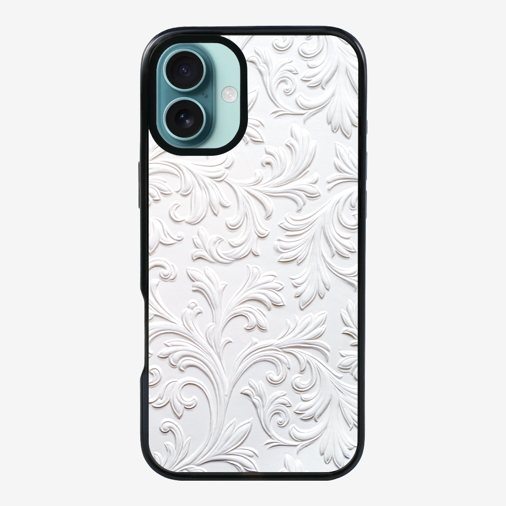 White Floral Pattern Phone Case