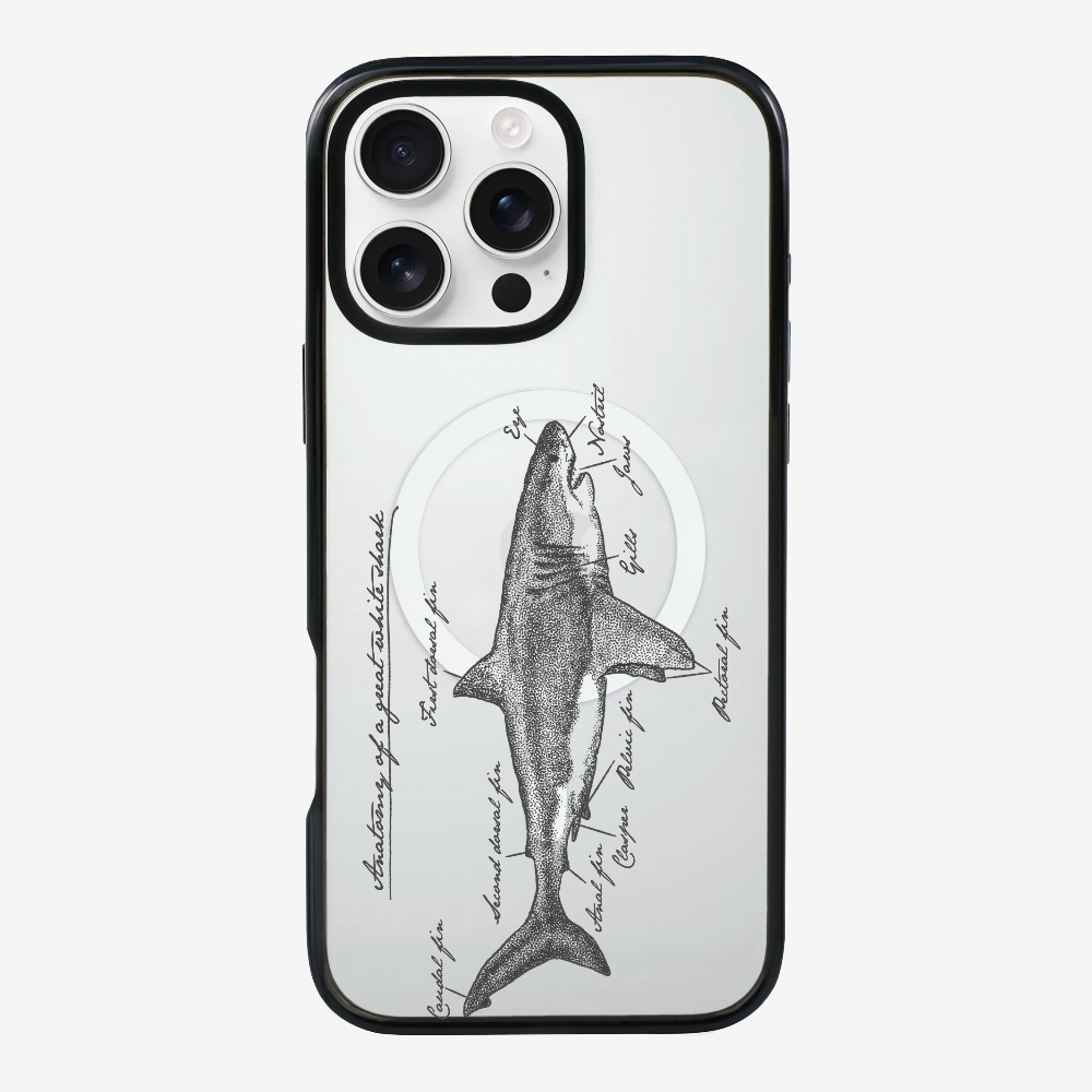 Anatomy of a Great White Shark Phone Case