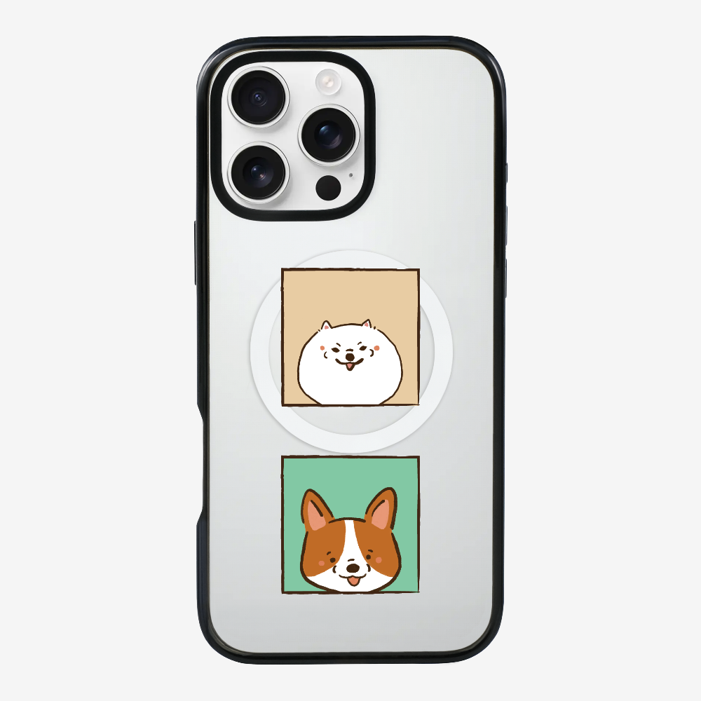 Pomeranian and Corgi Phone Case