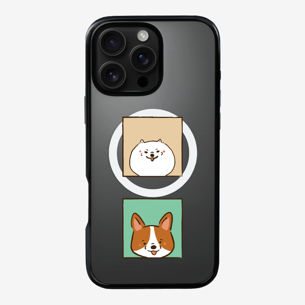 Pomeranian and Corgi Phone Case