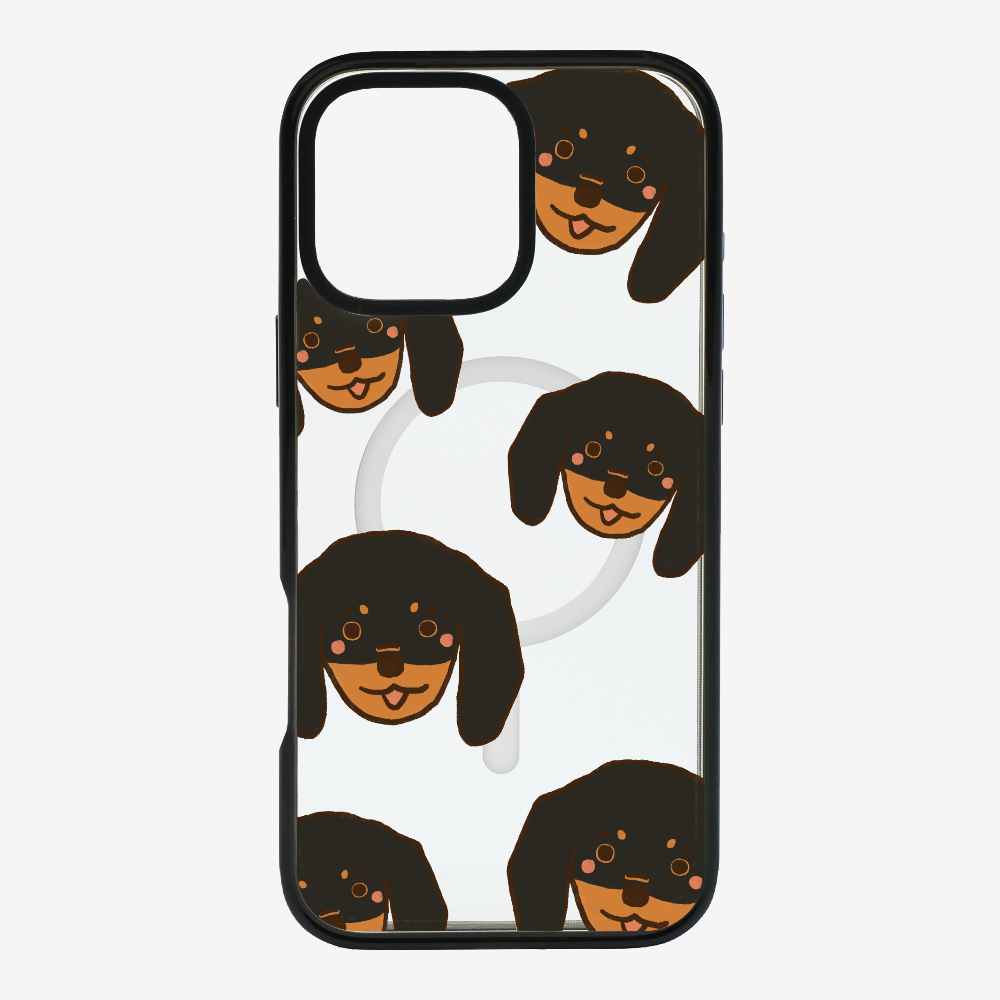 Black Dachshund Wonderland Phone Case