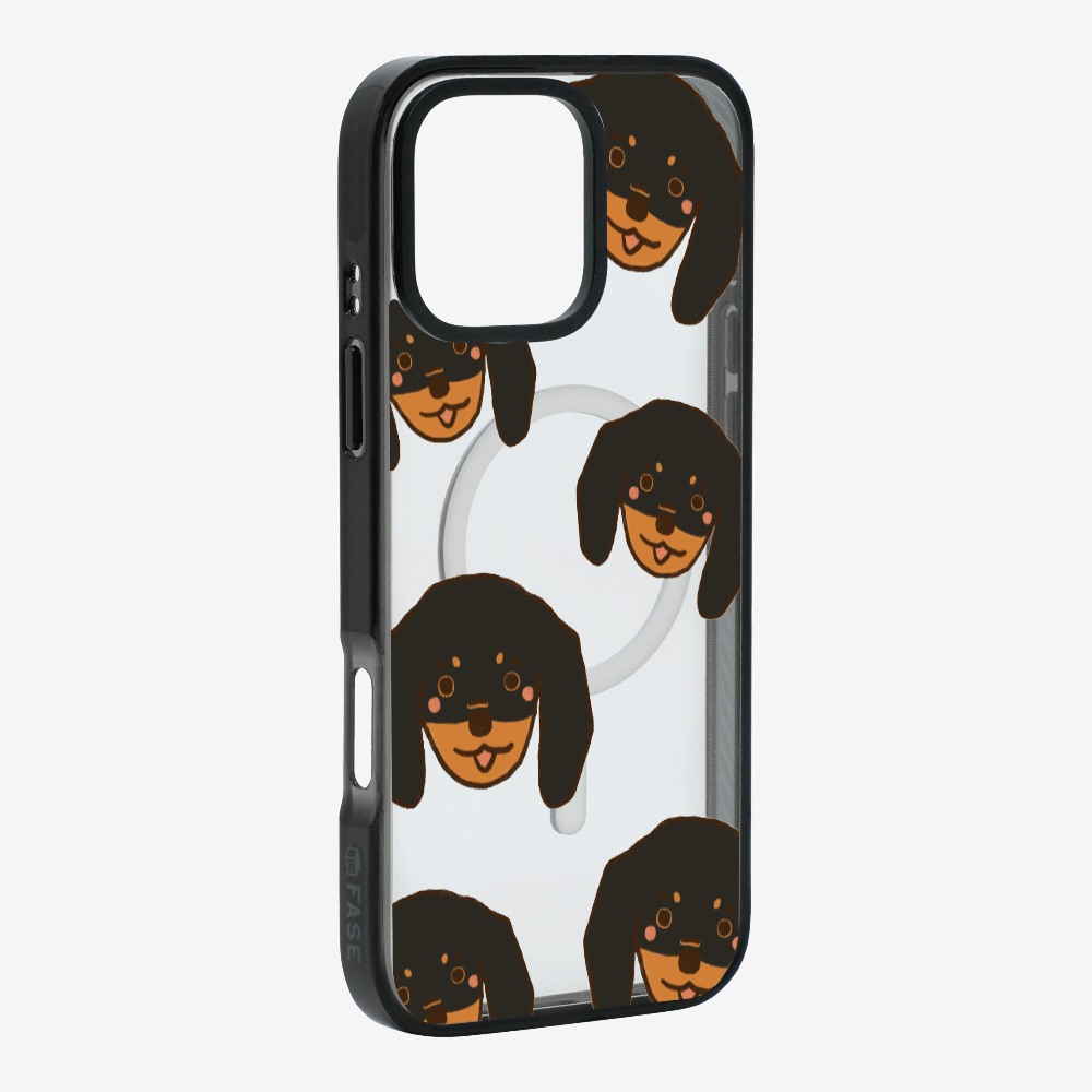 Black Dachshund Wonderland Phone Case