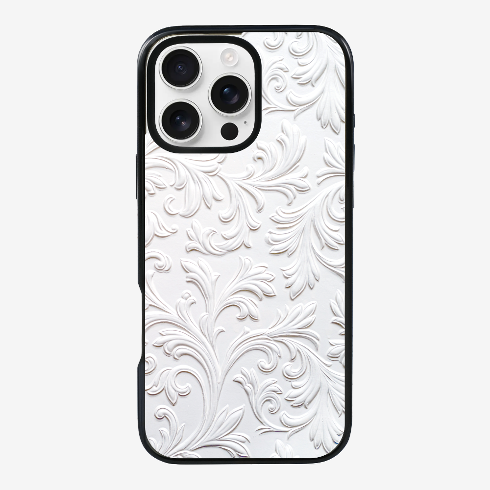 White Floral Pattern Phone Case