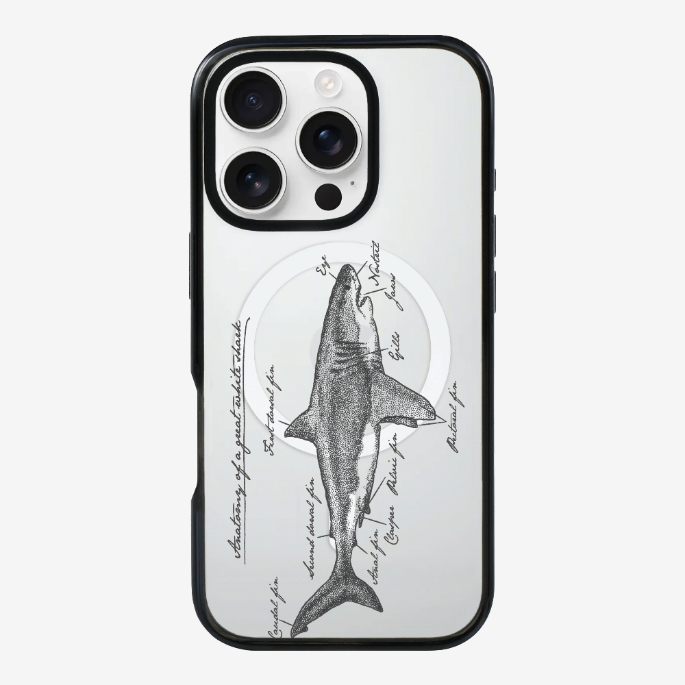 Anatomy of a Great White Shark Phone Case