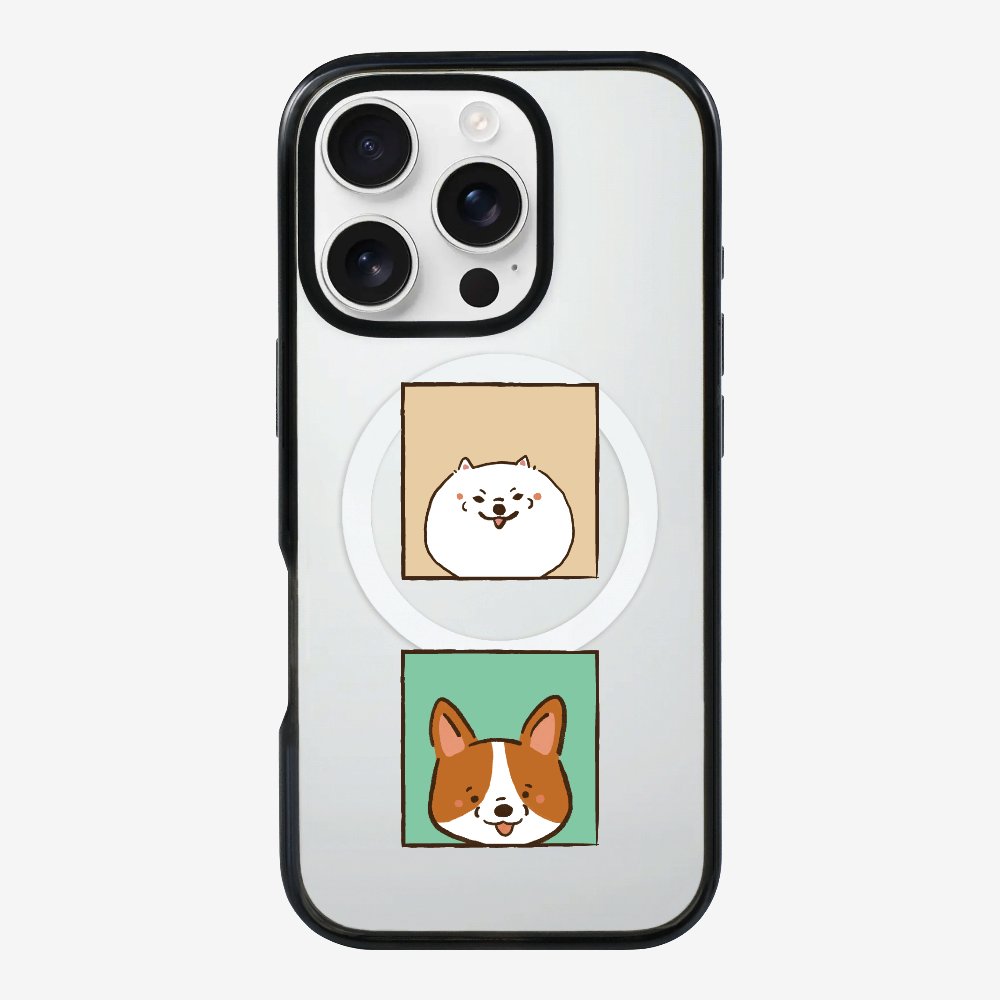 Pomeranian and Corgi Phone Case