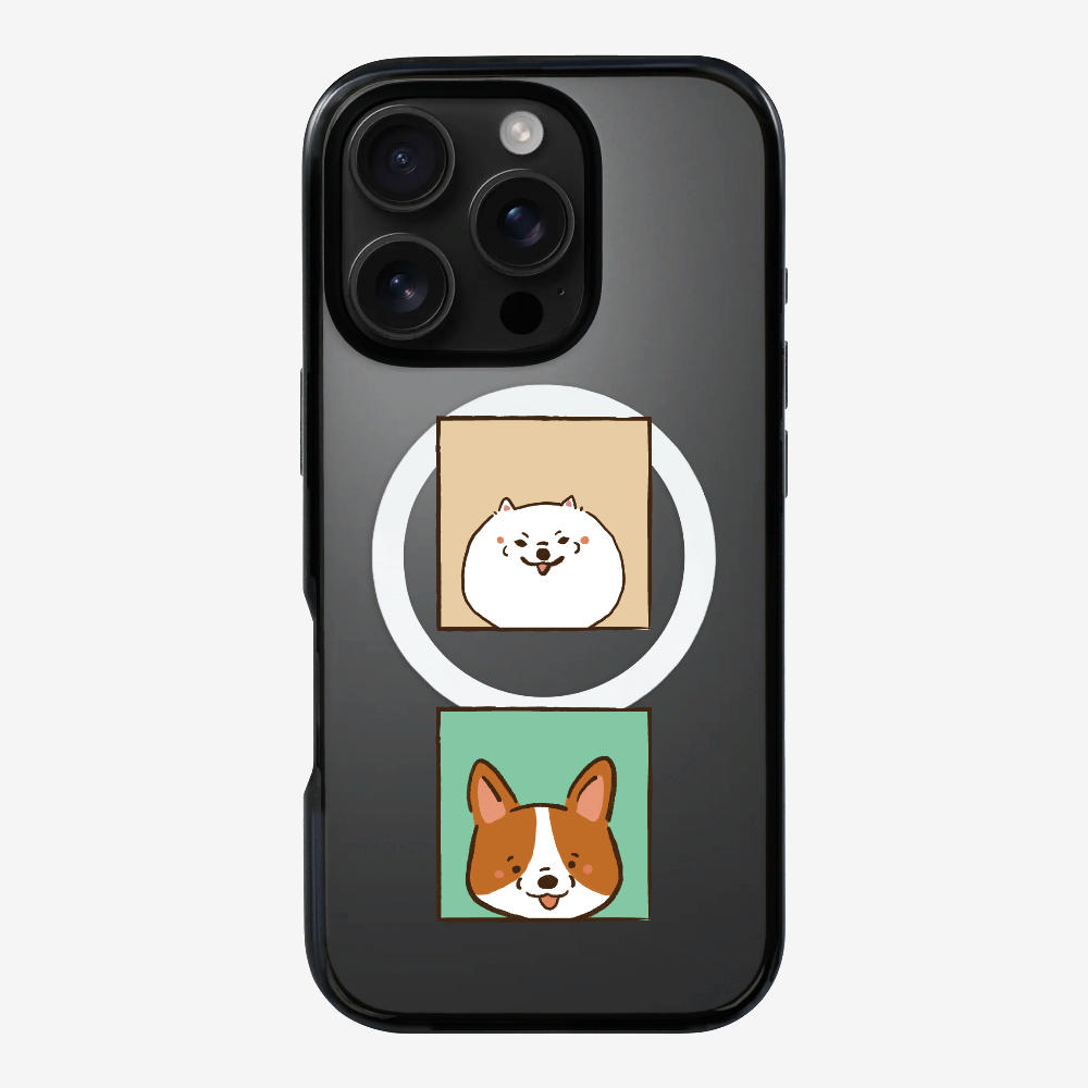 Pomeranian and Corgi Phone Case