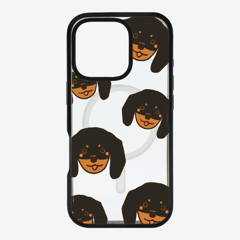 Black Dachshund Wonderland Phone Case