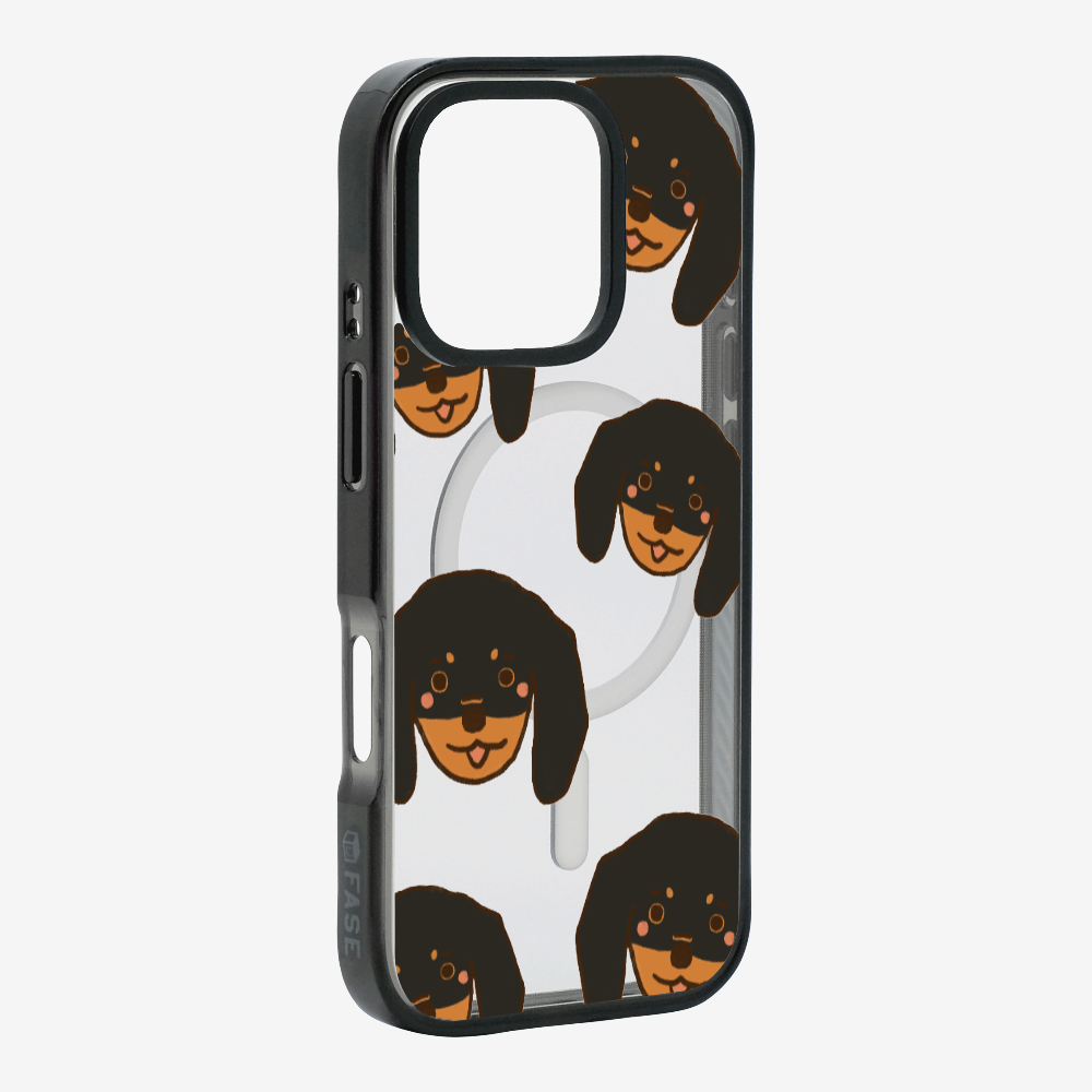 Black Dachshund Wonderland Phone Case