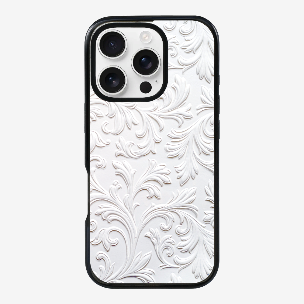 White Floral Pattern Phone Case