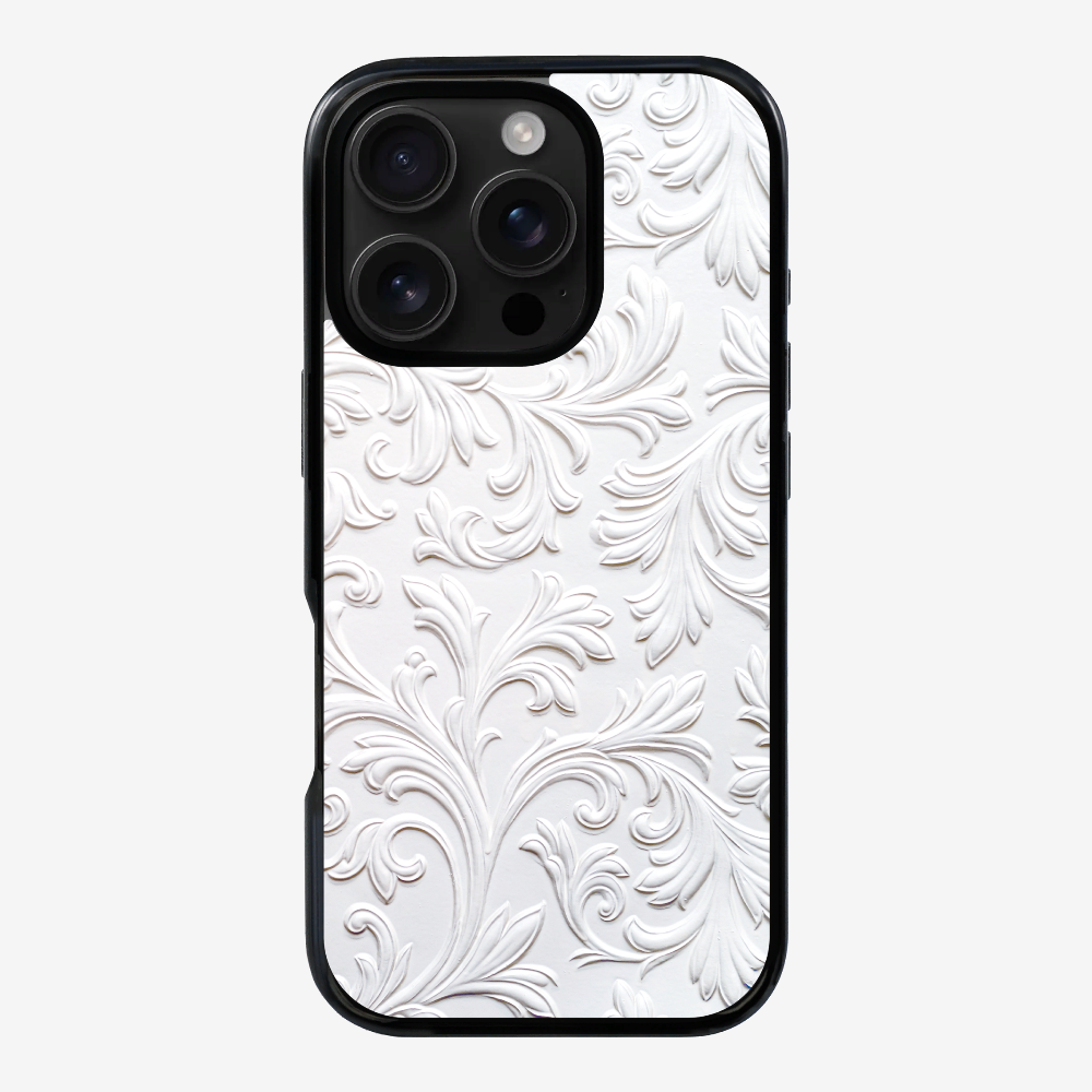 White Floral Pattern Phone Case