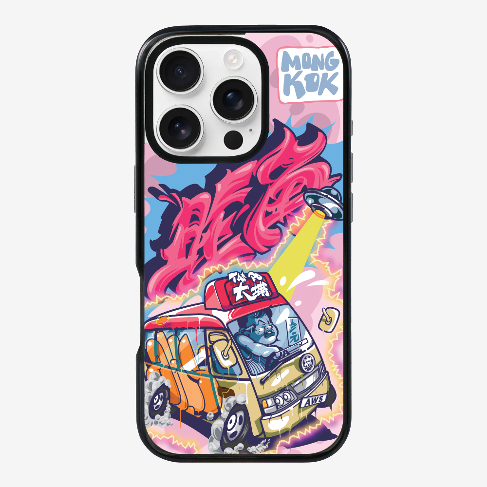 Red Minibus in Mong Kok Phone Case