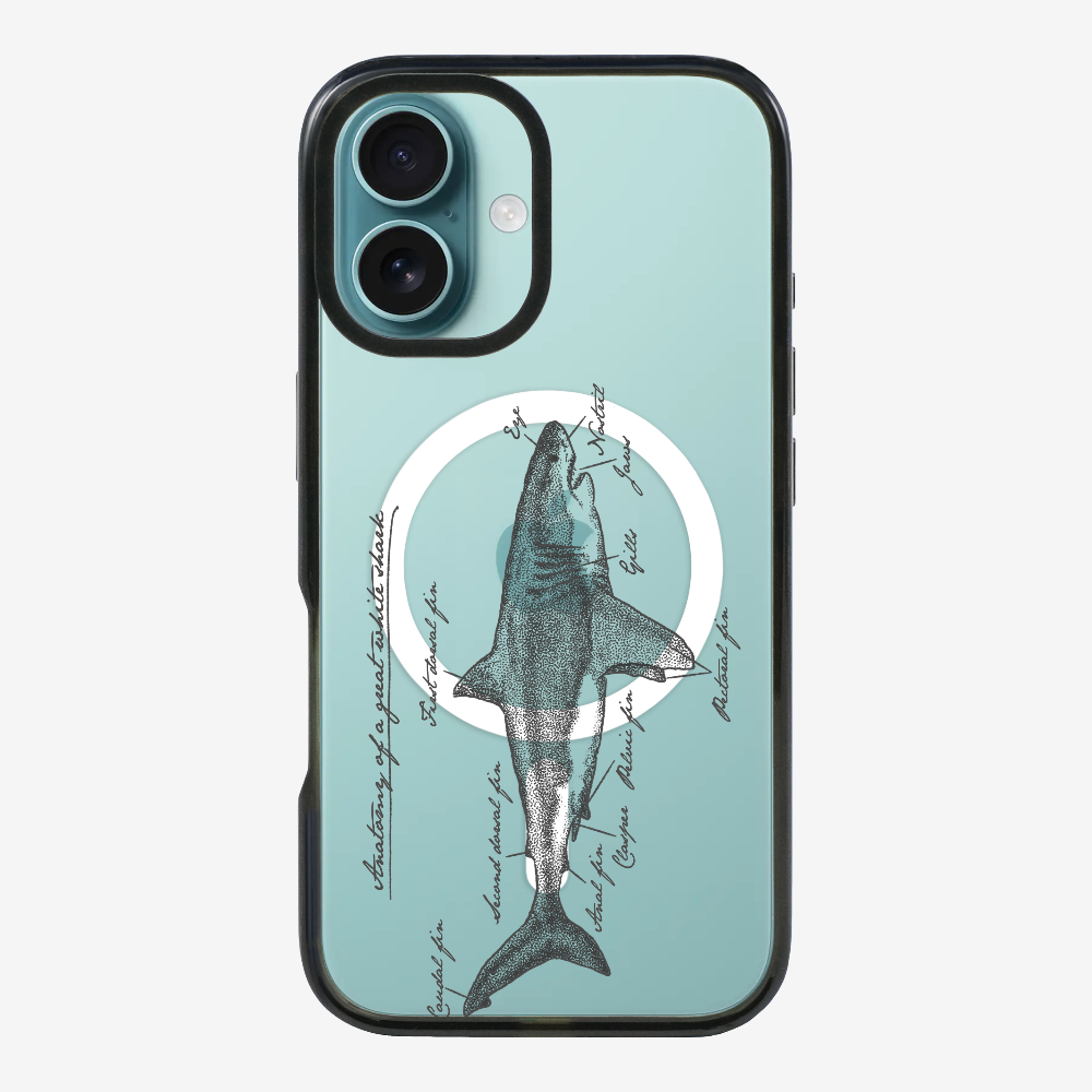 Anatomy of a Great White Shark Phone Case