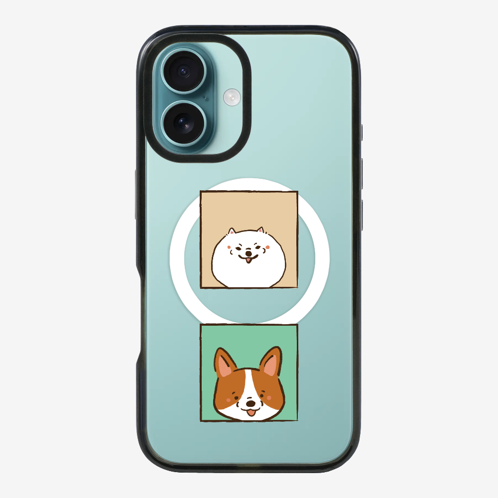 Pomeranian and Corgi Phone Case