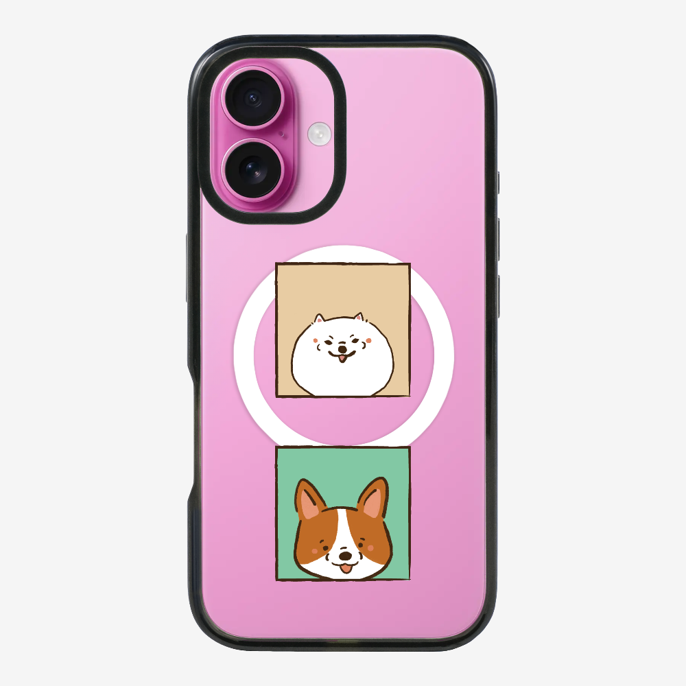 Pomeranian and Corgi Phone Case