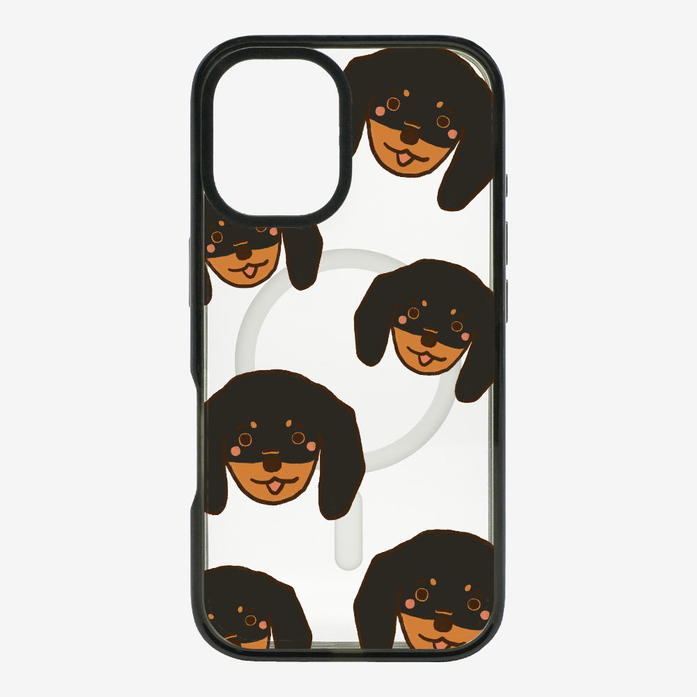 Black Dachshund Wonderland Phone Case