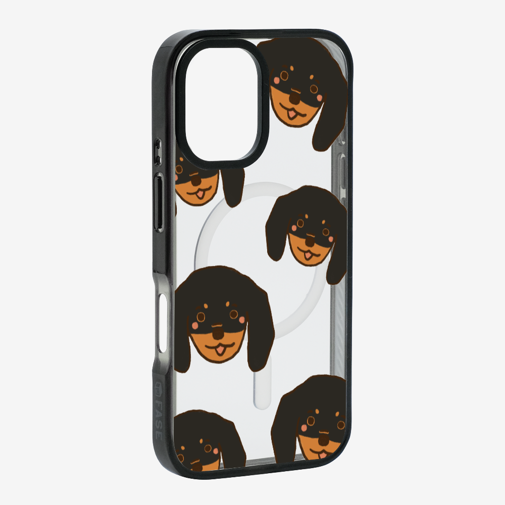 Black Dachshund Wonderland Phone Case