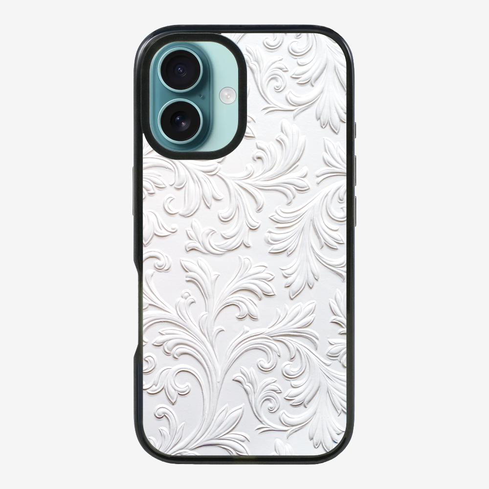 White Floral Pattern Phone Case