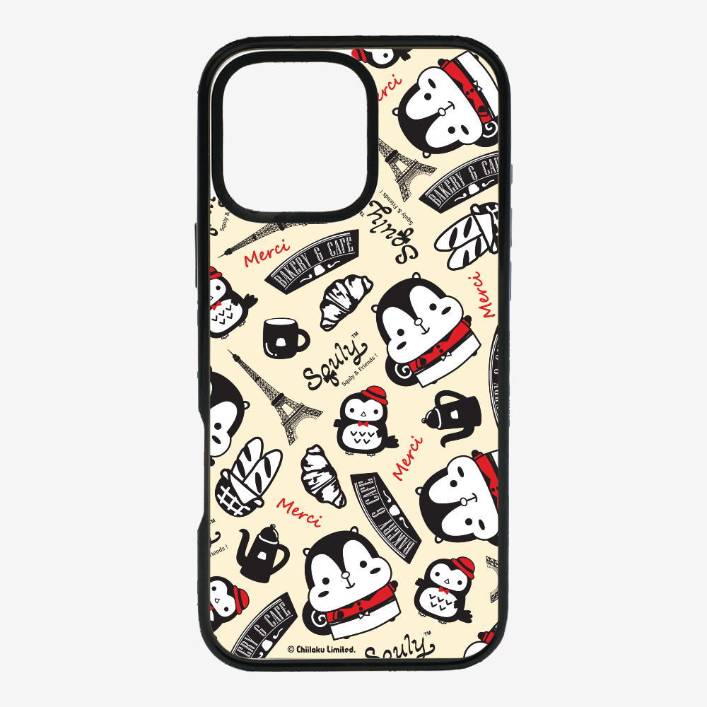 Red and Black French Cafe Motif Phone Case